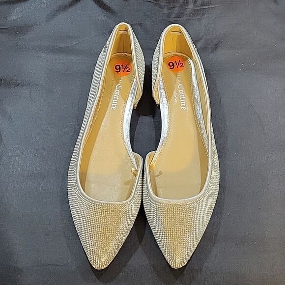 BRAND NEW JUICY COUTURE JEWEL STUDDED D'ORSAY POINTED TOE SLIP-ON FLAT SHOE - Picture 1 of 15